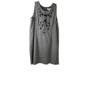 NWT Simply Noelle grey and black embroyered floral Sleeveless Dress